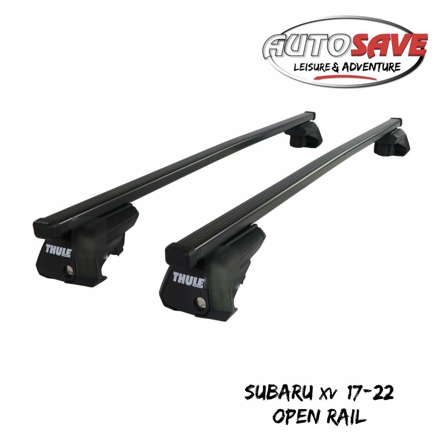 Thule Steel SquareBar Evo Roof Bars Set to fit Subaru XV 17-22 Open Rail Pair