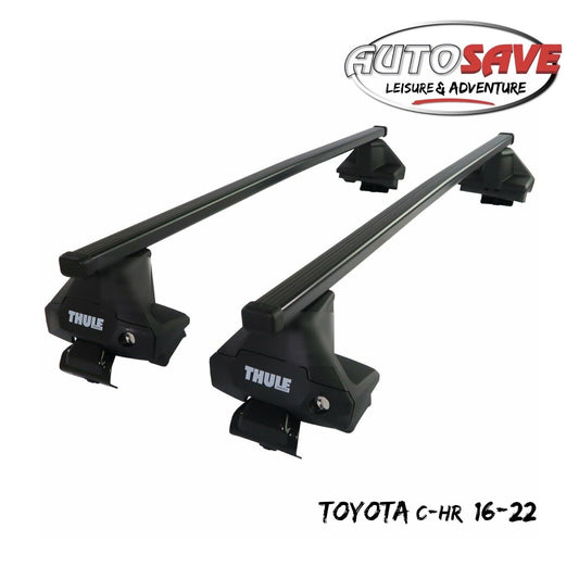Thule Steel SquareBar Evo Roof Bars Set to fit Toyota C-HR 16-22 Lockable Pair