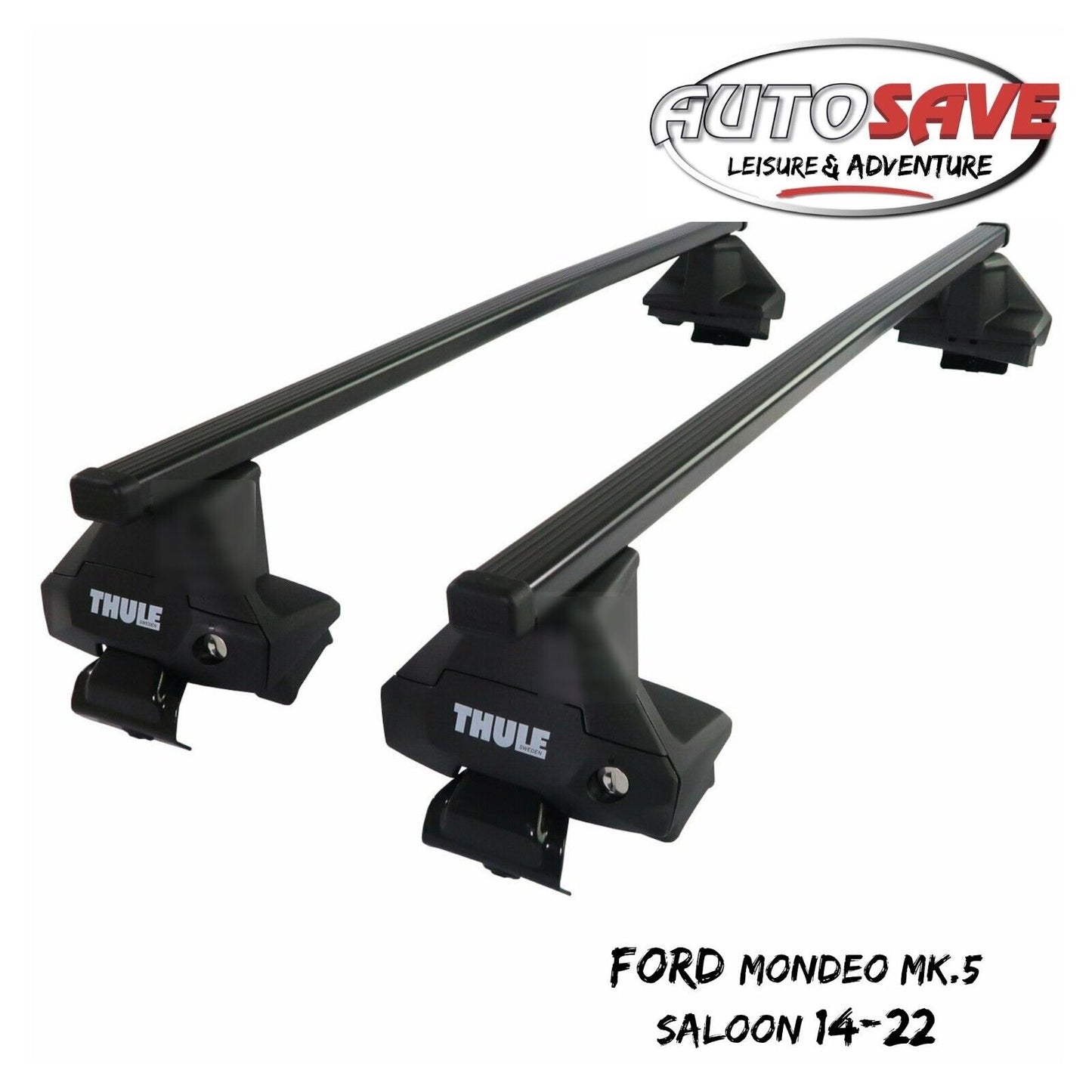 Thule Steel SquareBar Evo Roof Bars Set to fit Ford Mondeo Mk.5 Saloon 14-22