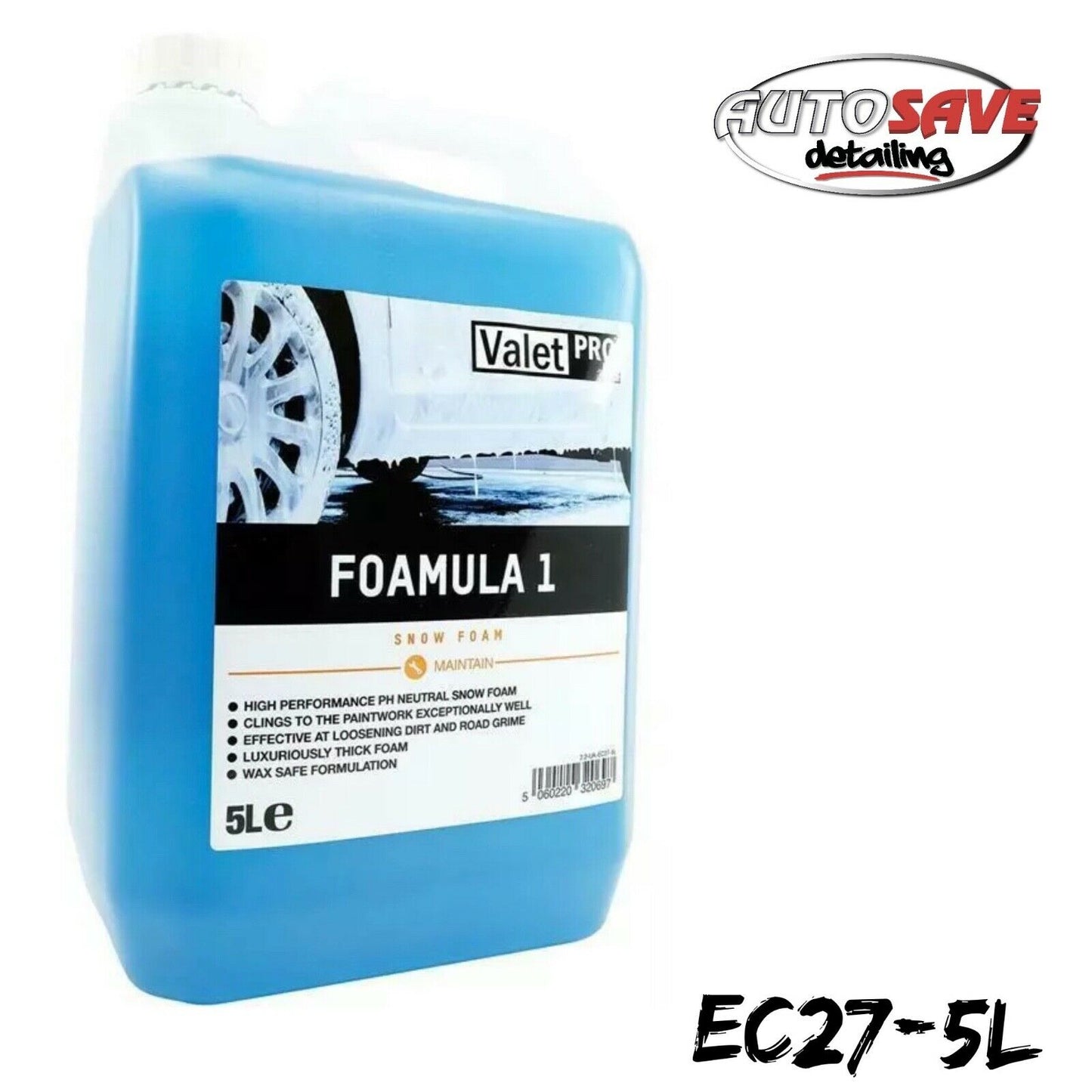 Valet Pro Foamula 1 Snow Foam, Valeting, Detailing pH Neutral Wax Safe