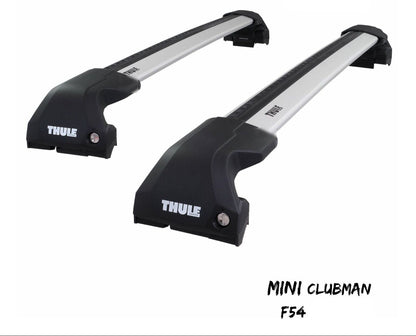 WingBar Edge (silver) Aluminium Roof Bars for Mini Clubman F54 2015-26 Flush Rails