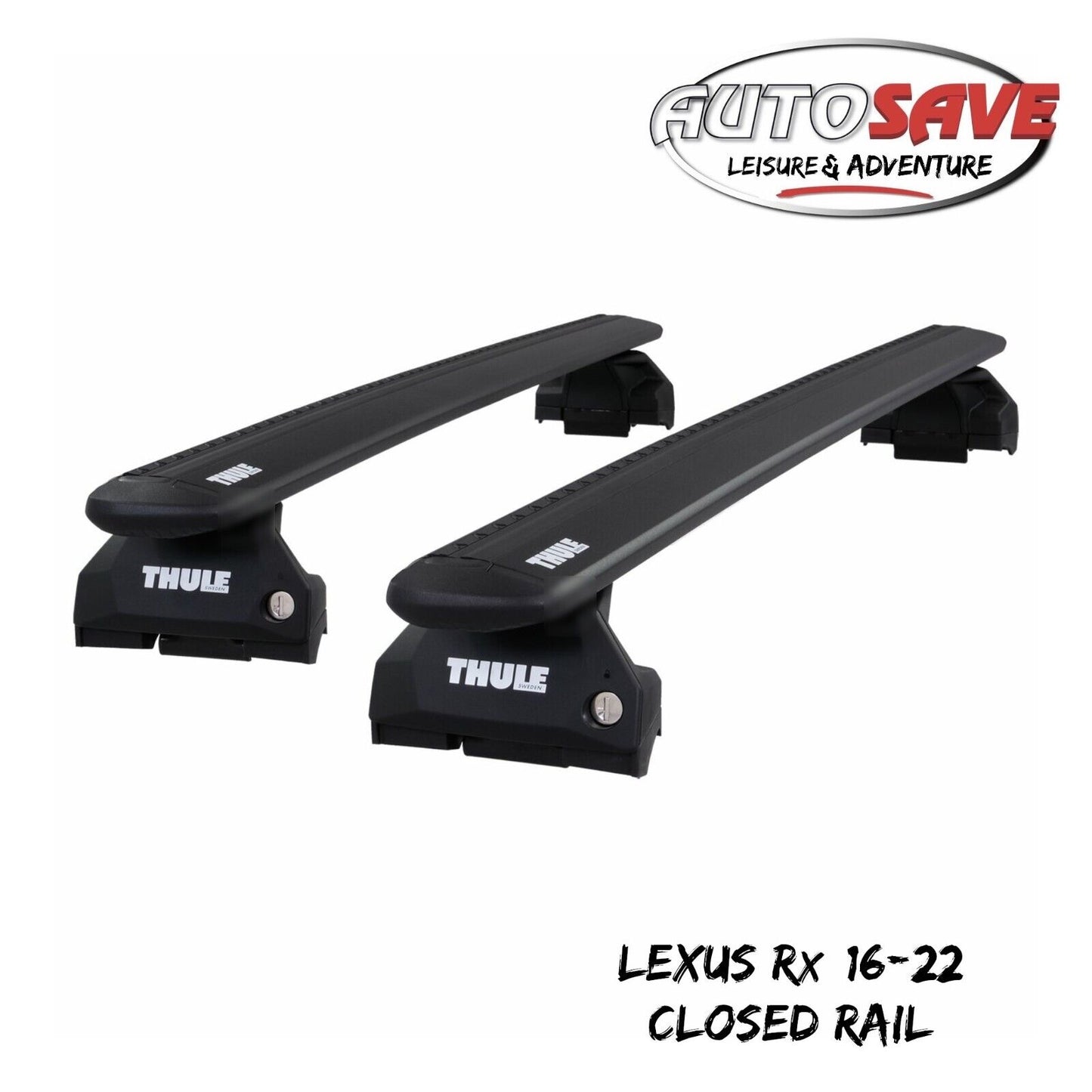 Thule Aluminium WingBar Evo Black Roof Bars to fit Lexus RX 16-22 Closed Rail