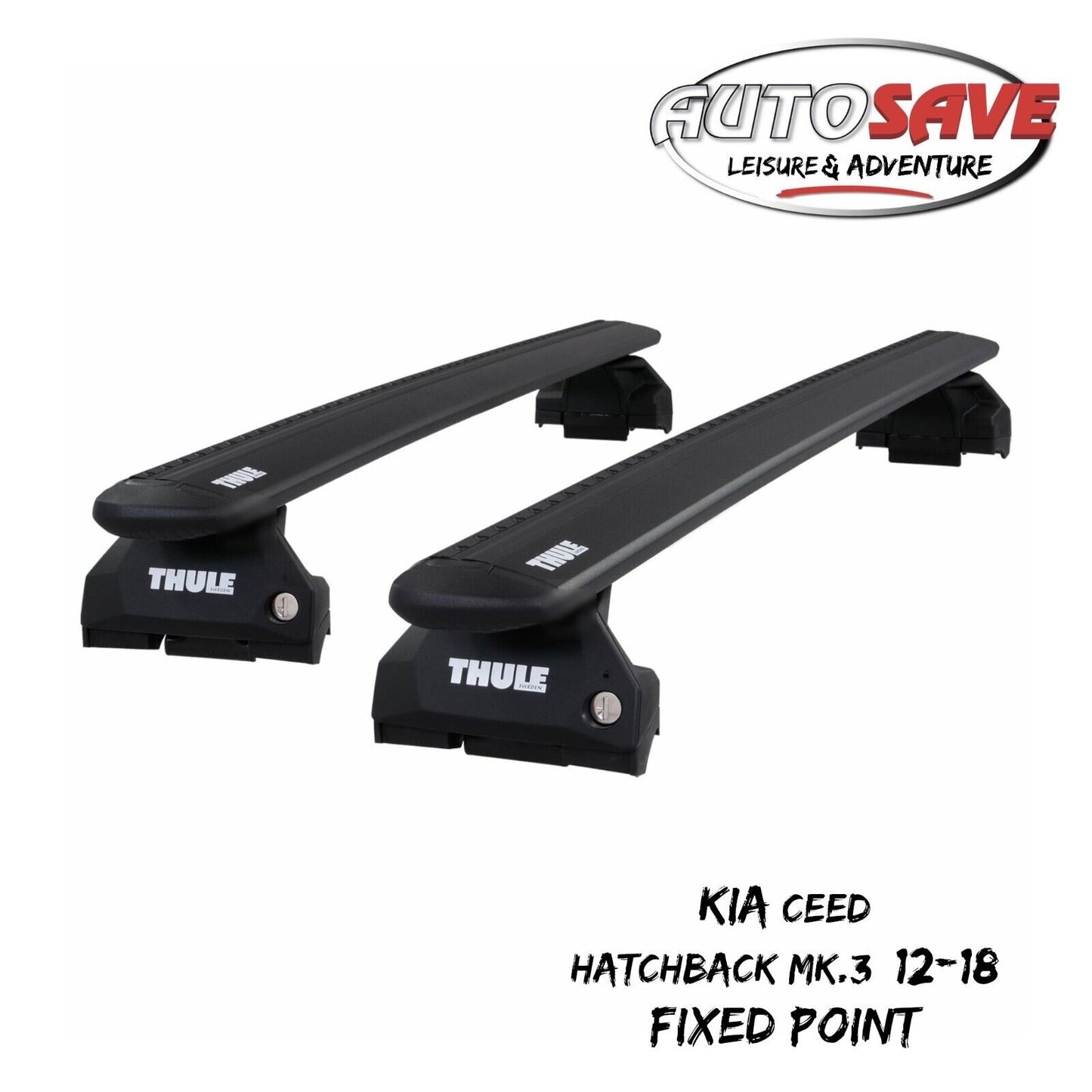 Thule WingBar Evo Black Roof Bar Set for Kia Ceed Hatchback Mk.3 12-18 Fixpoints