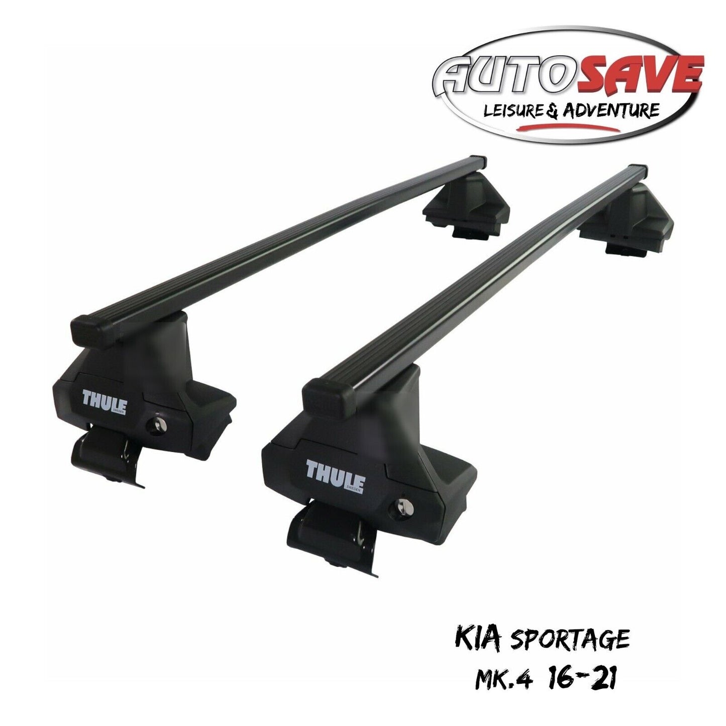 Thule Steel SquareBar Evo Roof Bars Set to fit Kia Sportage Mk.4 16-21 Lockable