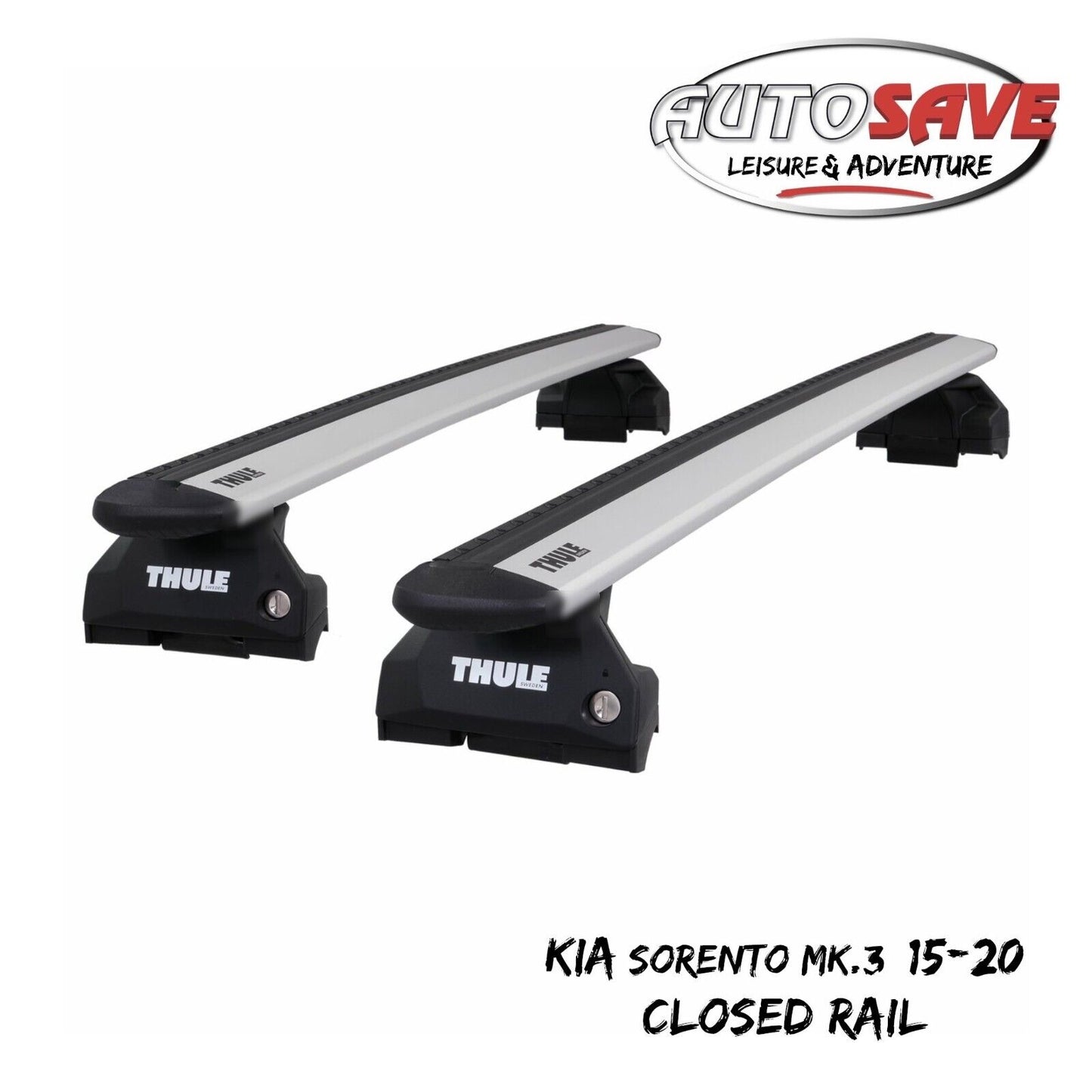 Thule Alu WingBar Evo Silver Roof Bars to fit Kia Sorento Mk.3 15-20 Closed Rail