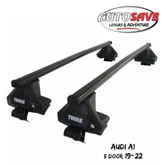 Thule Steel SquareBar Evo Roof Bars Set to fit Audi A1 5 Door 19-22 Lockable