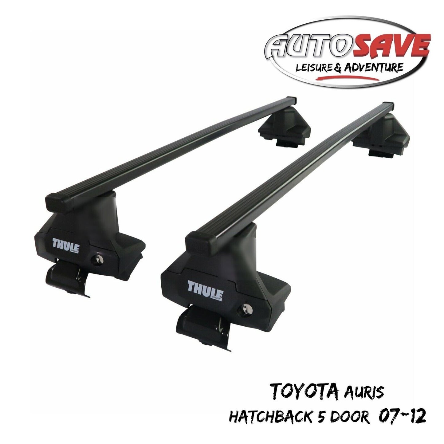 Thule Steel SquareBar Evo Roof Bars Set fit Toyota Auris Hatchback 5 Door 07-12
