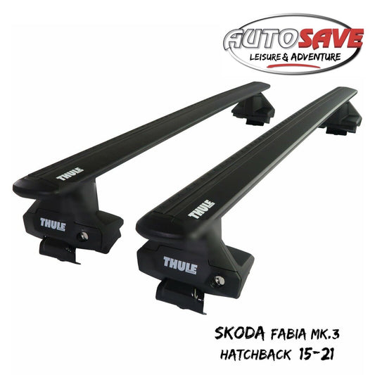Thule Alu WingBar Evo Black Roof Bars to fit Skoda Fabia Mk.3 Hatchback 15-21