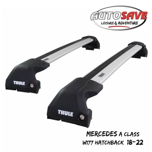 Thule WingBar Edge Silver Roof Bar Set for Mercedes A Class Hatchback W177 18-22