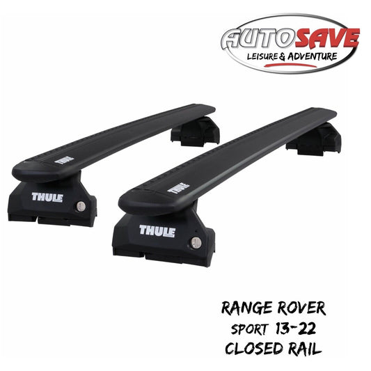 Thule Alu WingBar Evo Black Roof Bars to fit Range Rover Sport 13-22 Closed Rail