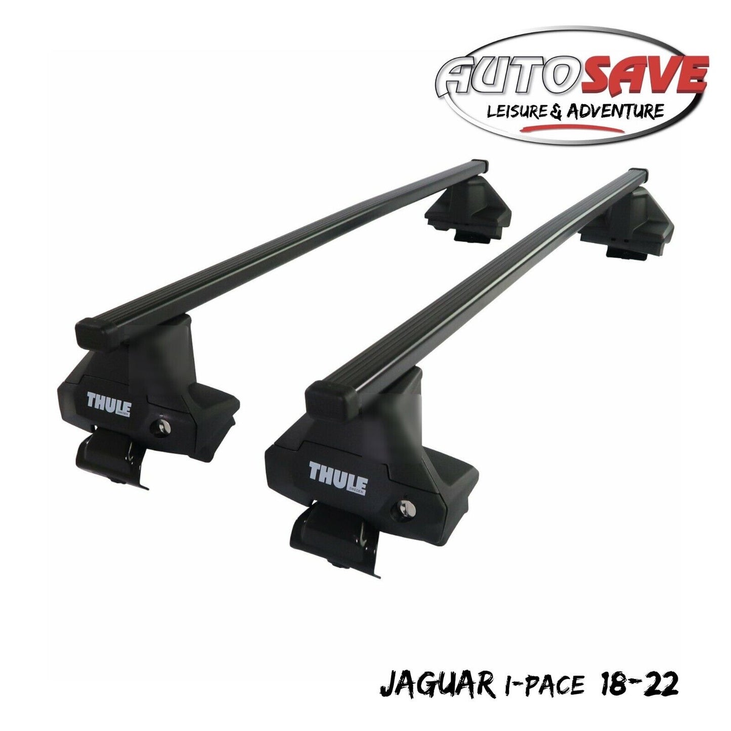 Thule Steel SquareBar Evo Roof Bars Set to fit Jaguar I-Pace 18-22 Lockable Pair