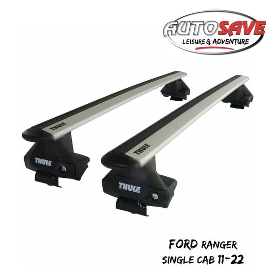 Thule Aluminium WingBar Evo Silver Roof Bars to fit Ford Ranger Single Cab 11-22