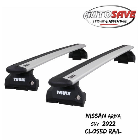 Thule WingBar Evo Silver Roof Bars Set to fit Nissan ARIYA 2022 SUV Closed Rail