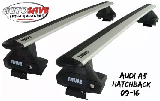 Thule Aluminium WingBar Evo Silver Roof Bars Set to fit Audi A5 Hatchback 09-16