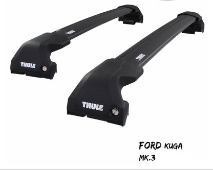 WingBar Edge (black) Aluminium Roof Bar Set for Ford Kuga Mk.3 2020-22 Flush (closed) Rails