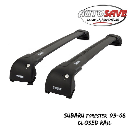 Thule WingBar Edge Black Roof Bar Set to fit Subaru Forester 03-08 Closed Rail