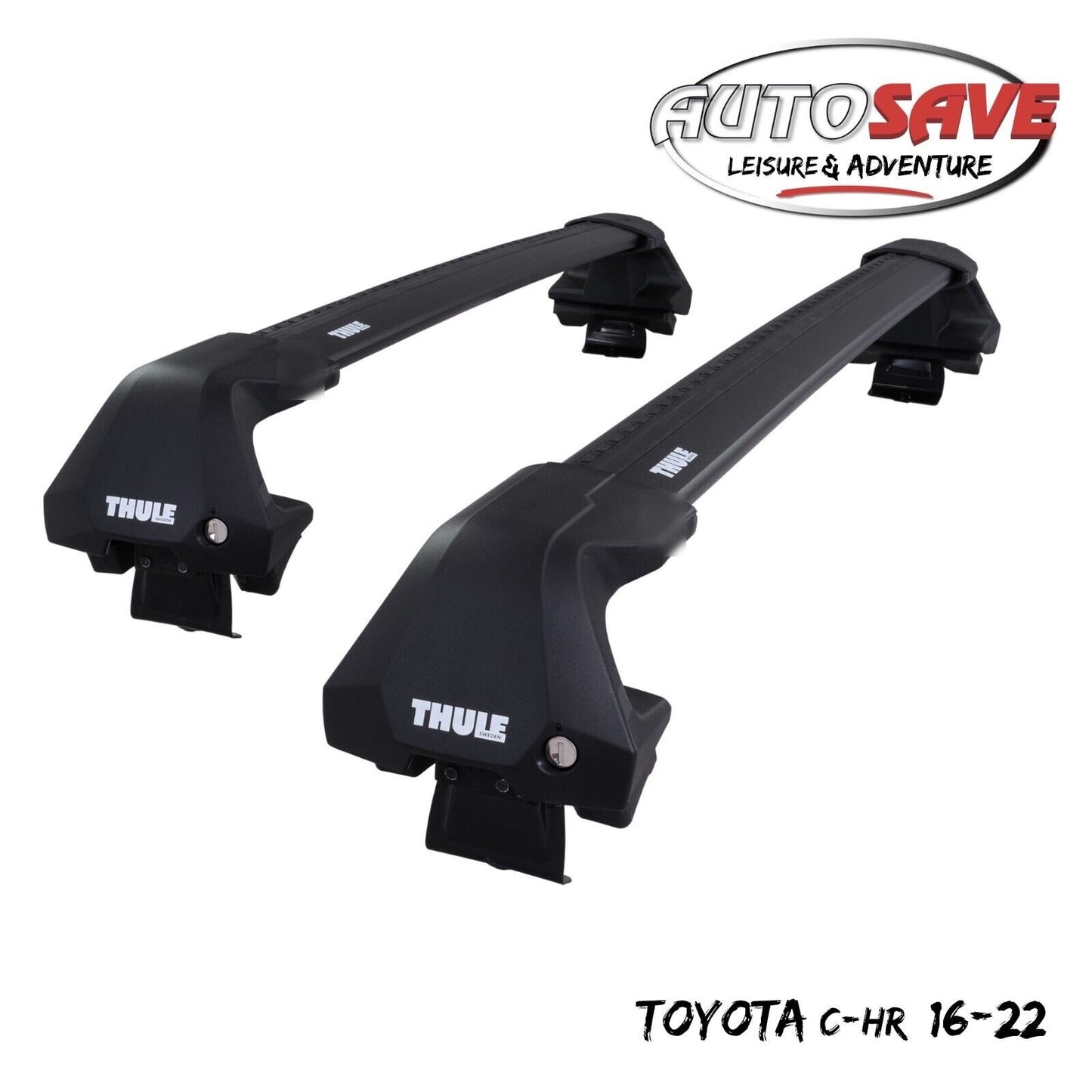 Thule WingBar Edge Black Aluminium Roof Bars Set to fit Toyota C-HR 16-22 Pair
