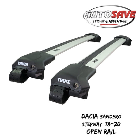 Thule WingBar Edge Silver Roof Bars Dacia Sandero Stepway 13-20 Open Rails Aero