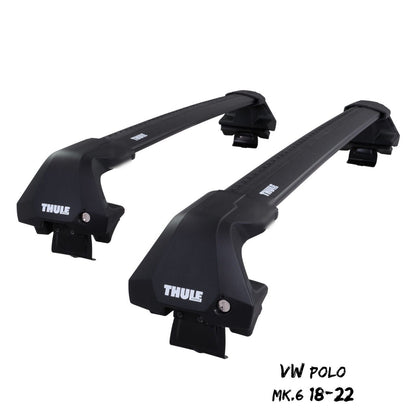 THULE - WingBar Edge (black) Aluminium Roof Bar Set to fit VW Polo Mk.6 (2018-ON)