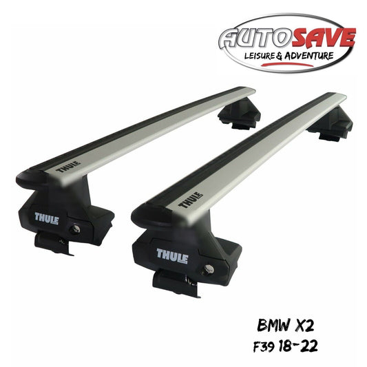 Thule Aluminium WingBar Evo Silver Roof Bar Set to fit BMW X2 F39 18-22 Lockable