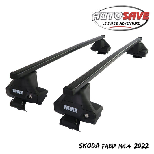 Thule Steel SquareBar Evo Roof Bars Set to fit Skoda Fabia Mk.4 2022 Lockable