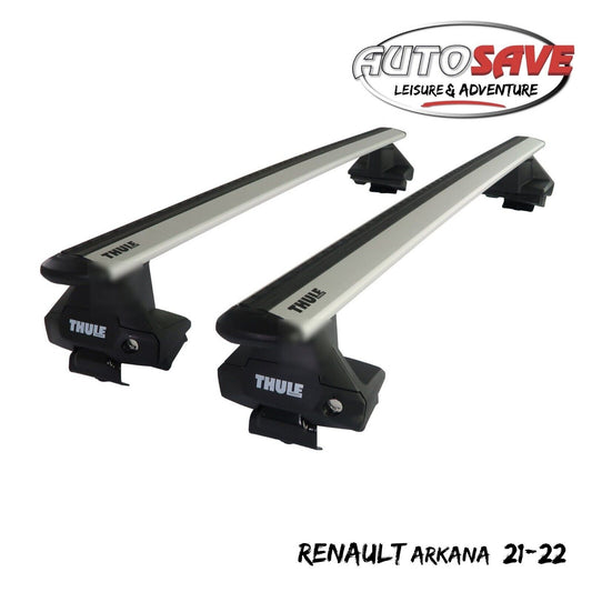 Thule Aluminium WingBar Evo Silver Roof Bars Set for Renault Arkana 21-22 Pair