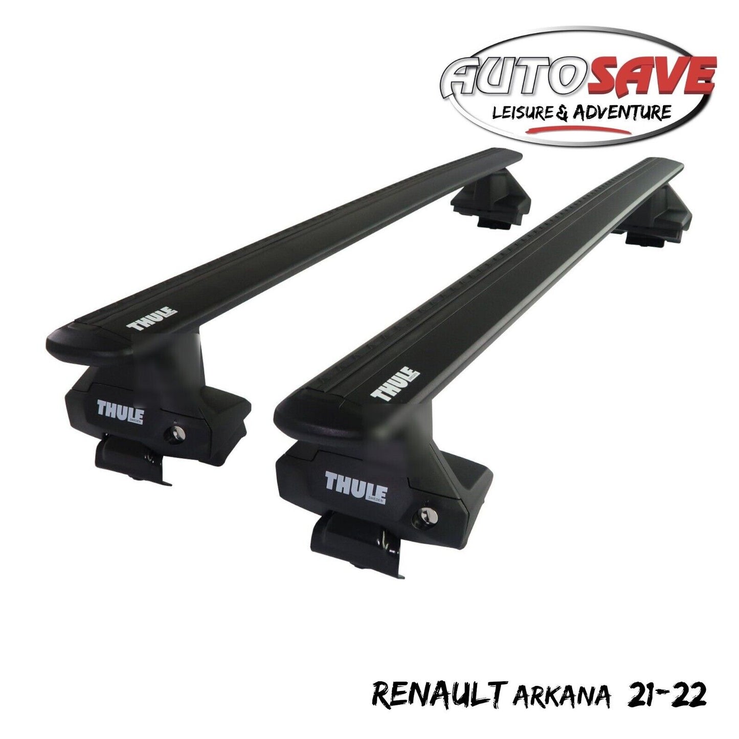 Thule Aluminium WingBar Evo Black Roof Bars Set to fit Renault Arkana 21-22 Pair
