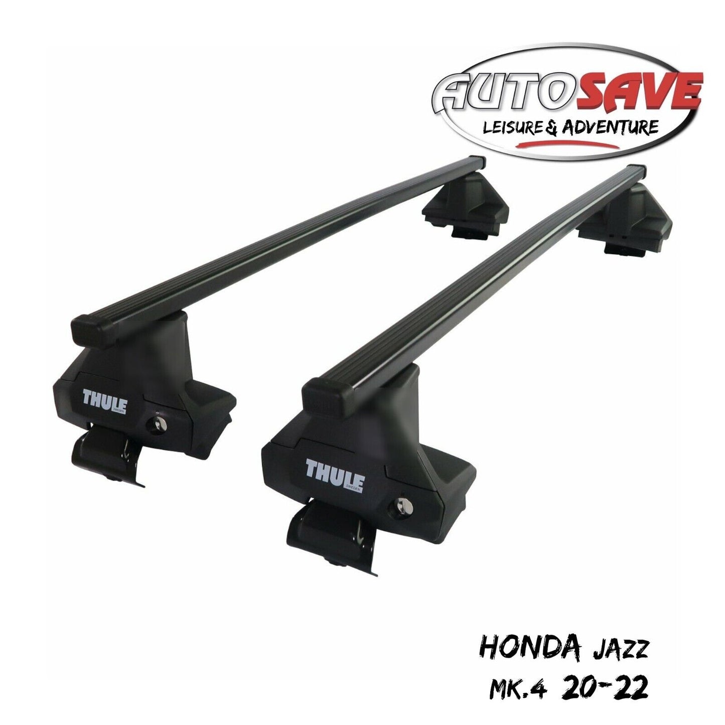 Thule Steel SquareBar Evo Roof Bars Set to fit Honda Jazz Mk.4 20-22 Lockable