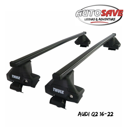 Thule Steel SquareBar Evo Roof Bars Set to fit Audi Q2 16-22 Lockable Pair