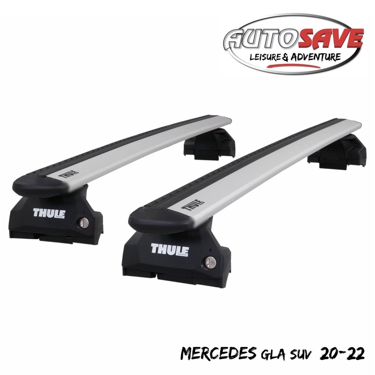 Thule Aluminium WingBar Evo Silver Roof Bars to fit Mercedes GLA SUV 20-22 Rails