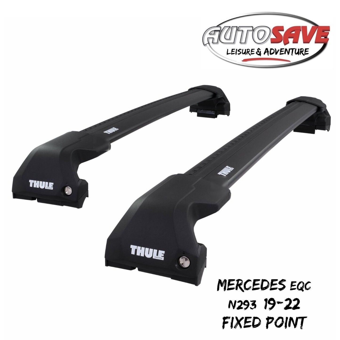 Thule WingBar Edge Black Roof Bars Set to fit Mercedes EQC N293 19-22 Fixpoint