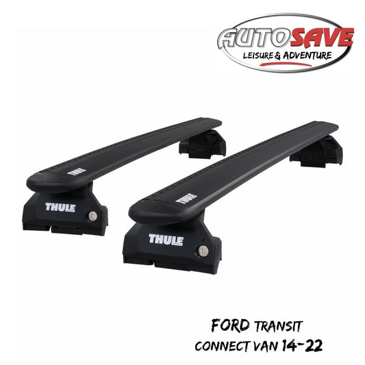 Thule WingBar Evo Black Roof Bars Set fit Ford Transit Connect Van 14-22 Rails