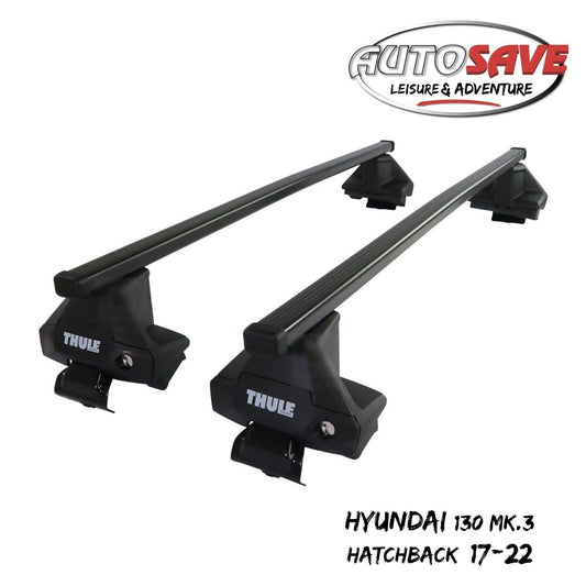 Thule Steel SquareBar Evo Roof Bars Set to fit Hyundai i30 Mk.3 Hatchback 17-22