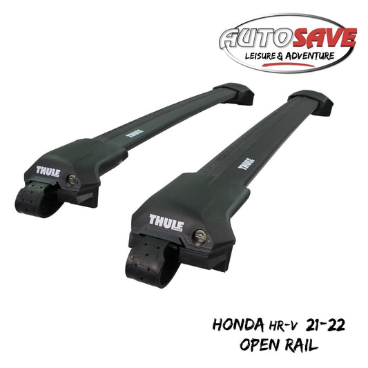 Thule WingBar Edge Black Roof Bar Set Honda HR-V 21-22 Open Rails Aluminium Aero