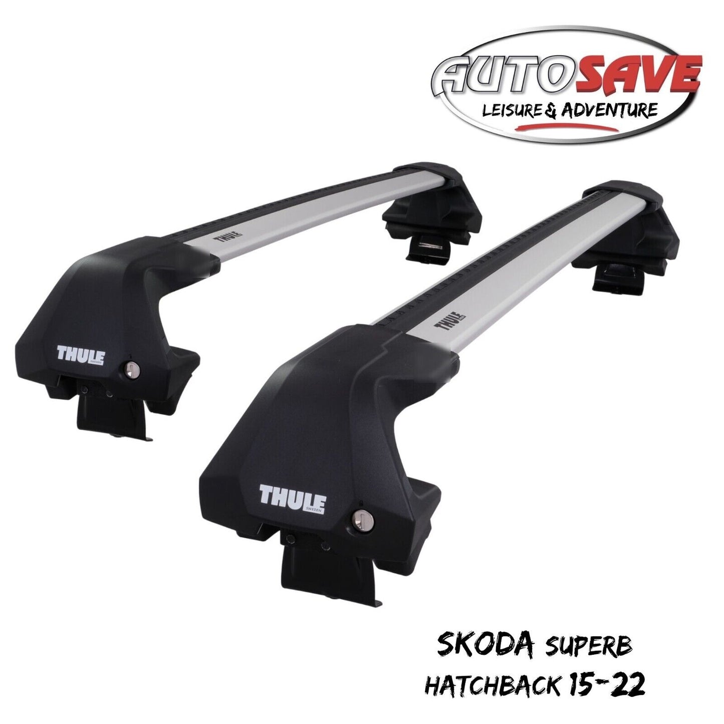 Thule WingBar Edge Silver Aluminium Roof Bars for Skoda Superb Hatchback 15-22
