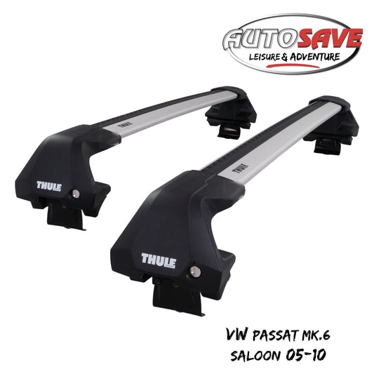 Thule WingBar Edge Silver Aluminium Roof Bars to fit VW Passat Saloon Mk.6 05-10