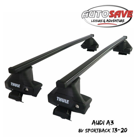 Thule Steel SquareBar Evo Roof Bars Set to fit Audi A3 8V Sportback 13-20 Pair