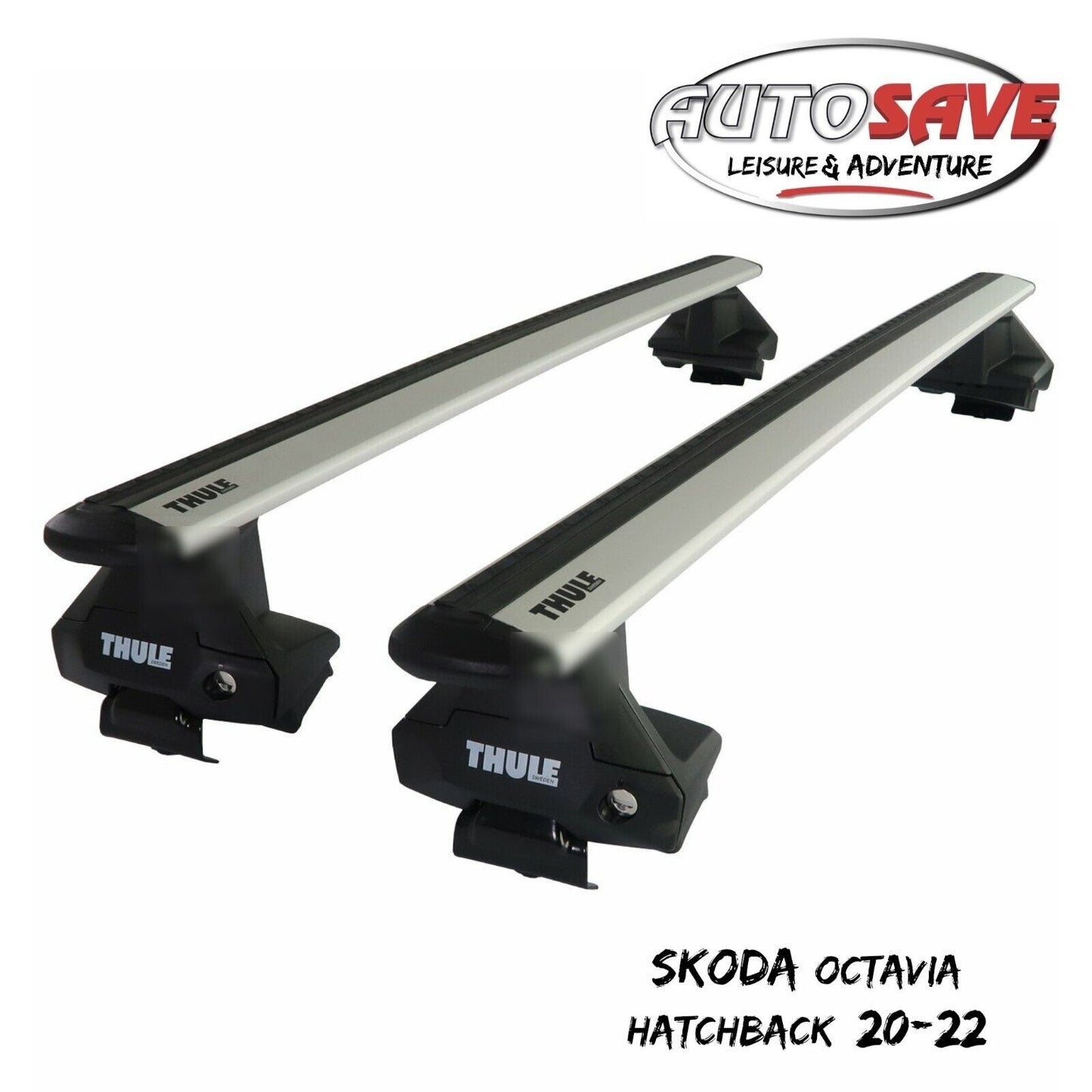 Thule Aluminium WingBar Evo Silver Roof Bars for Skoda Octavia Hatchback 20-22