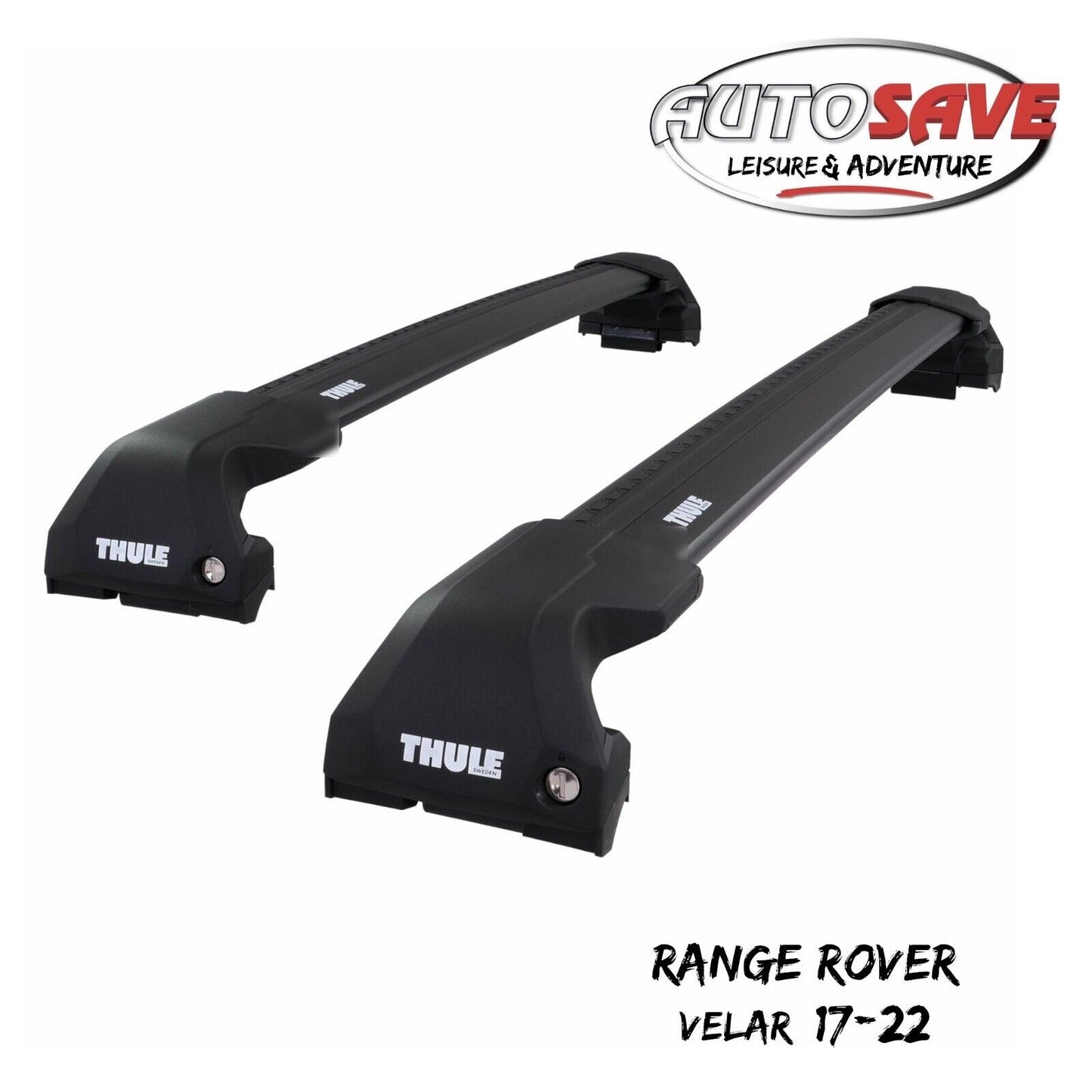 Thule WingBar Edge Black Aluminium Roof Bars for Range Rover Velar 17-22 Rails