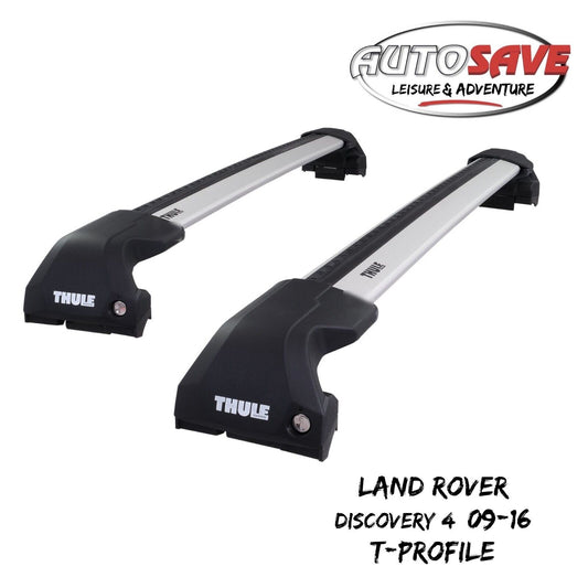 Thule WingBar Edge Silver Roof Bars for Land Rover Discovery 4 09-16 T-Profile