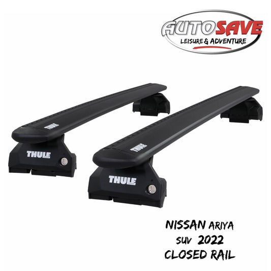 Thule WingBar Evo Black Roof Bars Set to fit Nissan ARIYA 2022 SUV Closed Rail