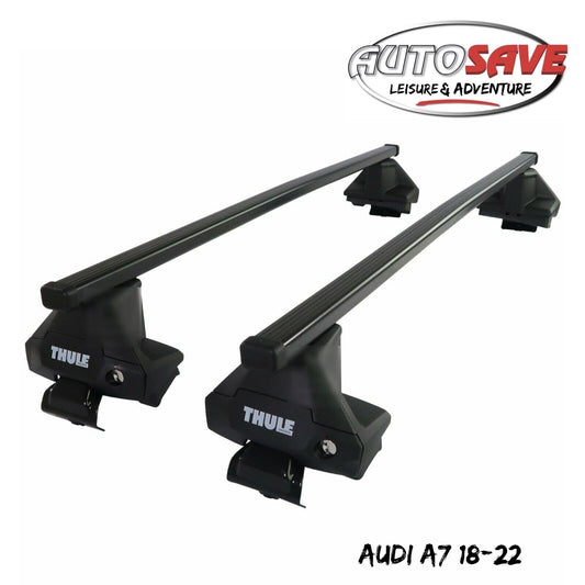 Thule Steel SquareBar Evo Roof Bars Set to fit Audi A7 18-22 Lockable Pair