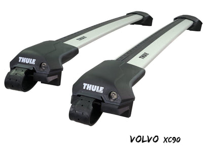 WingBar Edge (silver) Roof Bars to fit Volvo XC90 Mk.2 2015-26 with Raised (Open) Rails