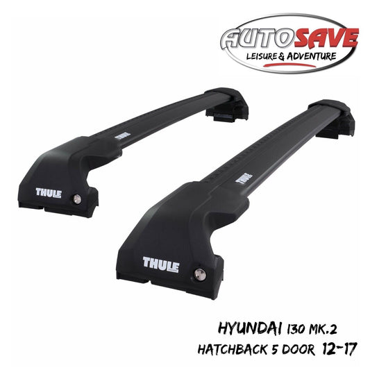 Thule WingBar Edge Black Roof Bars for Hyundai i30 Hatchback 5 Door Mk.2 12-17