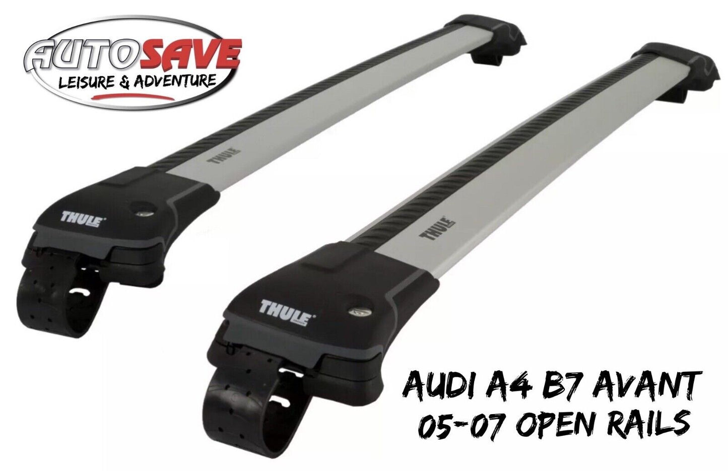 Thule WingBar Edge Silver Roof Bars Audi A4 B7 Avant 05-07 Open Rails Alu Aero