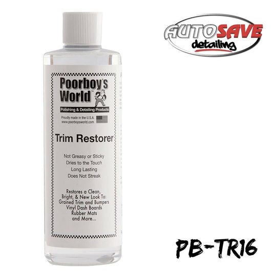 Poorboys Trim Restorer For Bumpers Vinyl Leather & Dashboards Long Lasting 473mL