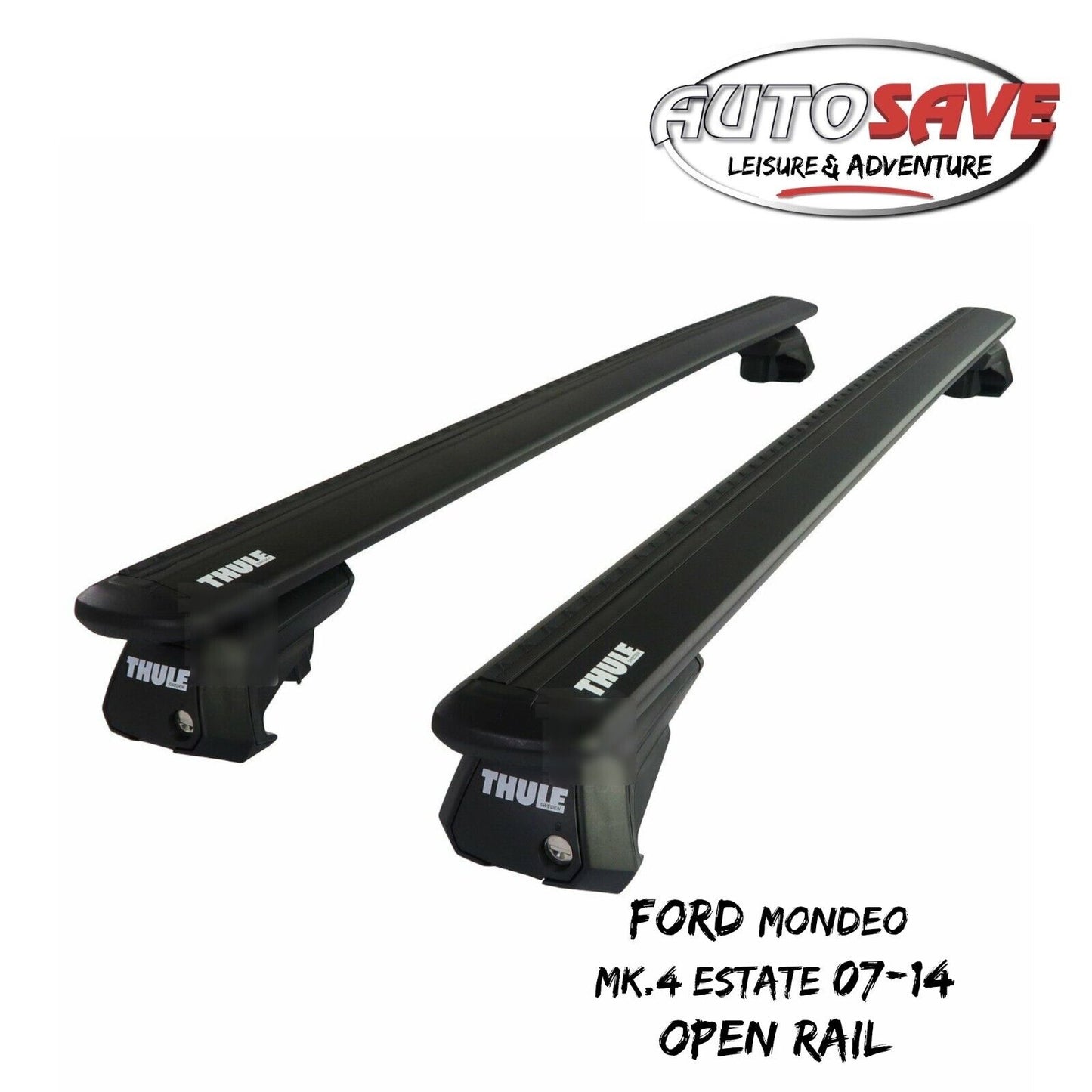 Thule WingBar Evo Black Roof Bars to fit Ford Mondeo Mk.4 Estate 07-14 Open Rail