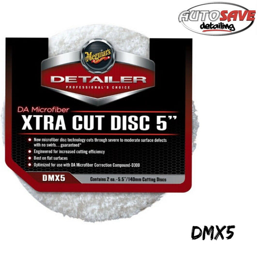 Meguiars DMX5 Detailer DA Microfiber XTRA Cut Disc 5" 2 Pieces Car Cleaning