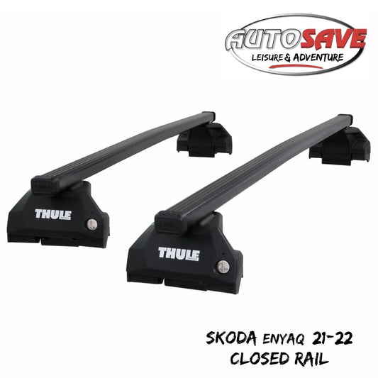 Thule Steel SquareBar Evo Roof Bars Set to fit Skoda Enyaq 21-22 Closed Rail