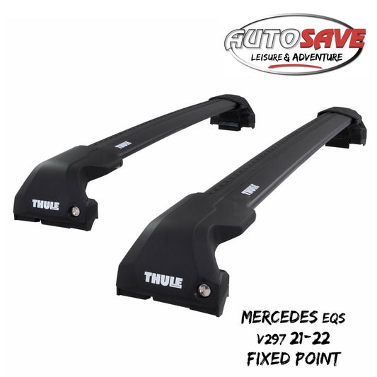 Thule WingBar Edge Black Roof Bars for Mercedes EQS V297 21-22 Fixpoint Lockable